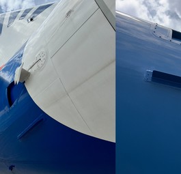 Die Finlets an einer Boeing 737-800 von Sun Express: Sparen Sprit.