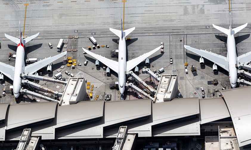 Tom Bradley International Terminal, LAX: An kaum einem Ort sieht man so viele verschiedene A380 und 747.