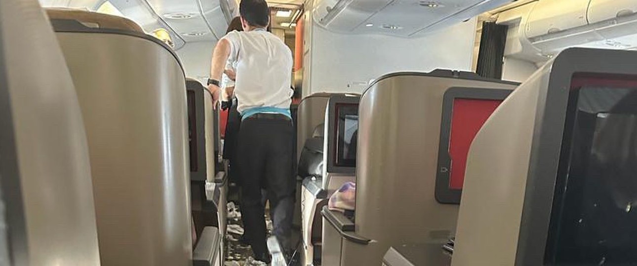 Kabine nach dem Vorfall: Der Flug ging weiter.