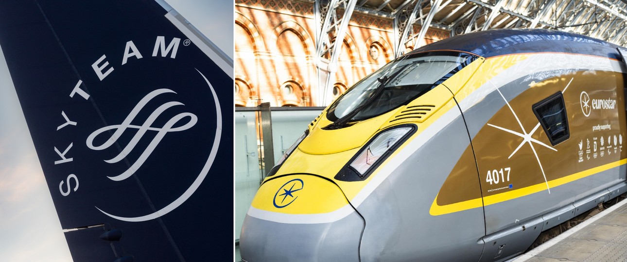 Skyteam-Heck und Eurostar-Zug: Arbeiten ab nächstem Jahr zusammen.