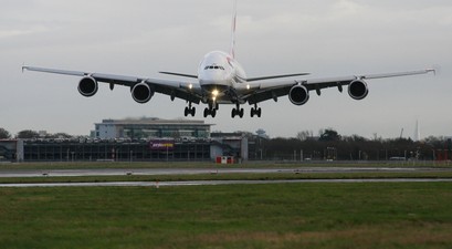british airways airbus a380 landing london heathrow-ref42999