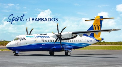 ATR-42 von Inter Caribbean Airways:  Das Flugzeug ist jetzt Barbados gewidmet.