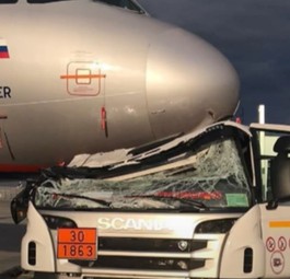 Tankfahrzeug rammt Airbus A321 von Aeroflot