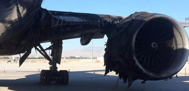 Boeing 777 von British Airways nach dem Brand: GE untersucht nun mehrere Triebwerke.
