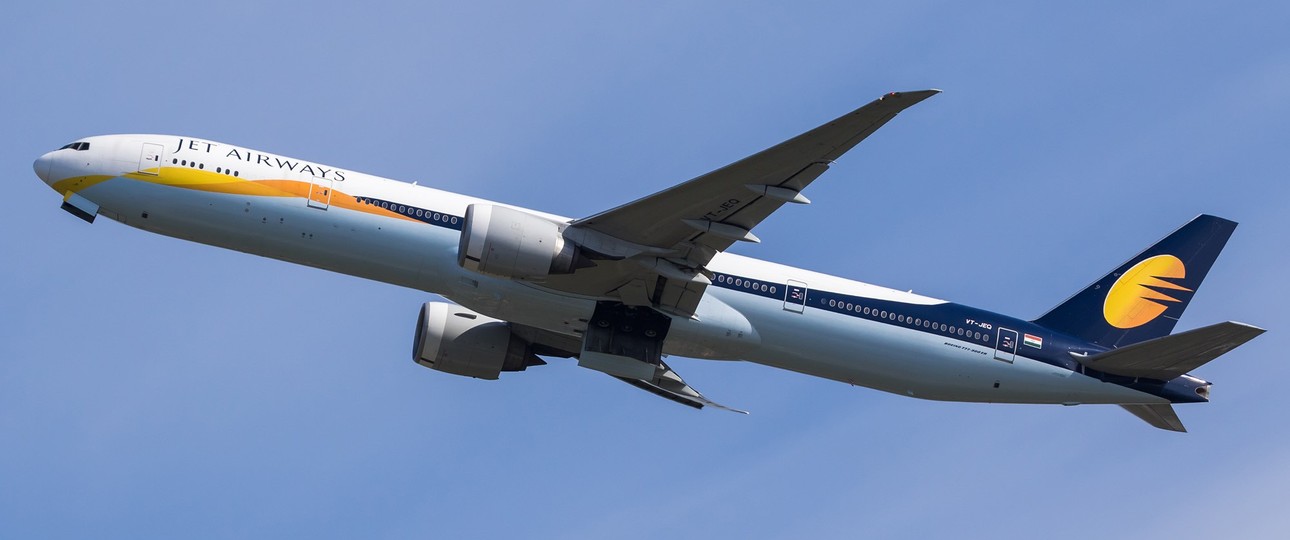 Archivbild einer Boeing 777-300 ER von Jet Airways (hier die VT-JEQ): Zehn Exemplare gehörten einst zur Flotte.