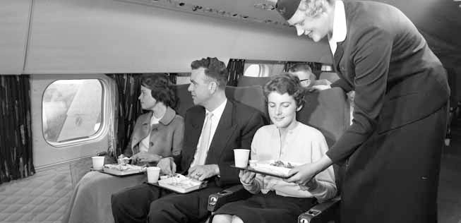 Bei KLM sah es bei der Einführung der neuen Reiseklasse 1958 so aus.