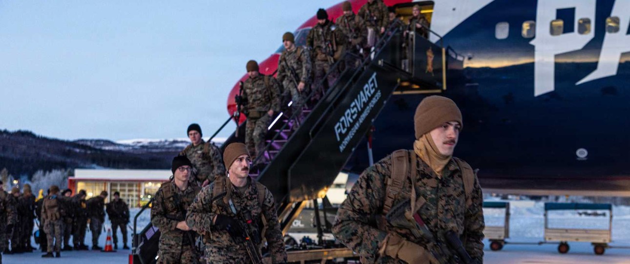 Flugzeug der New England Patriots: Brachte Soldaten nach Norwegen. 