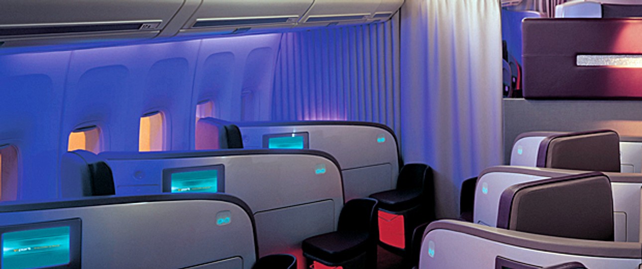 Interieur von Virgins Upper Class: Auch hier lassen Passagiere Dinge liegen.