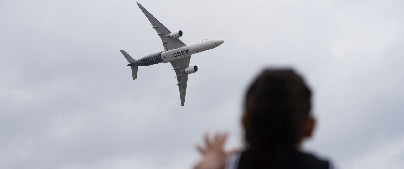 Airbus A350 bei einer Luftfahrtmesse: Bestellt auch Indigo?