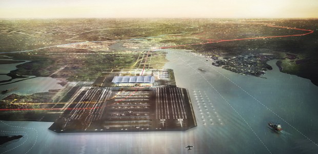 Entwurf des Mega-Airports: Der bekannte Architekt Norman Foster hat den Flughafen an der Themse entworfen.