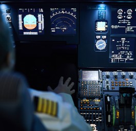 Ein Pilot im Cockpit: Die medizinische Überwachung ist wichtig.
