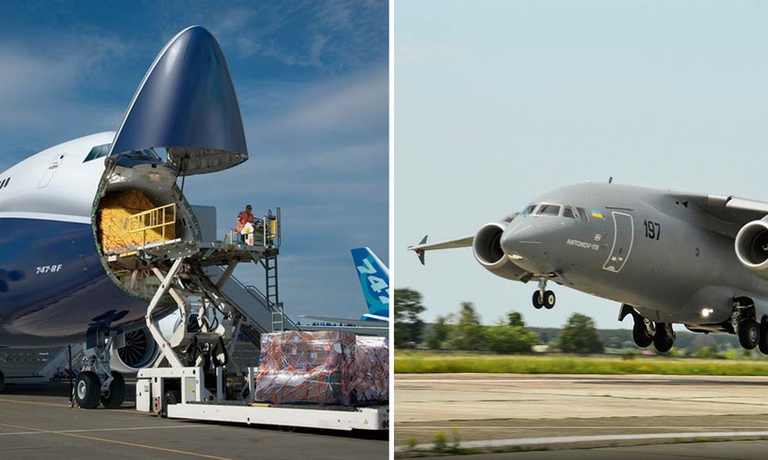Boeing 747-8F (links) und Antonov An-148: Boeing-Tochter unterstützt Antonov bei Logistik und Ersatzteilversorgung.