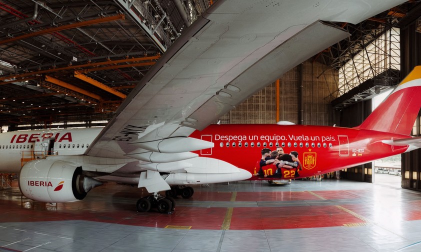 Iberia Weltmeisterschaft-Lackierung: Die Airline schickte den Airbus A330 nach Argentinien. 