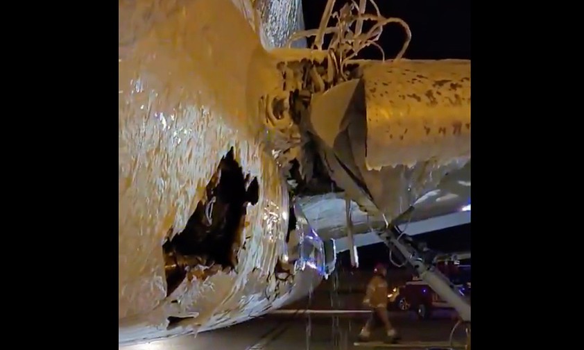 Die Schäden an der Embraer E195: Die OY-GDC wird wohl kaum je wieder fliegen.