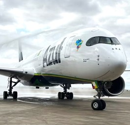 Airbus A350 von Azul beim Erstflug: Kurzes Gastspiel.