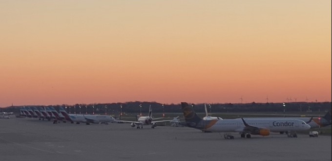 In Düsseldorf hat Eurowings einige Flieger geparkt...