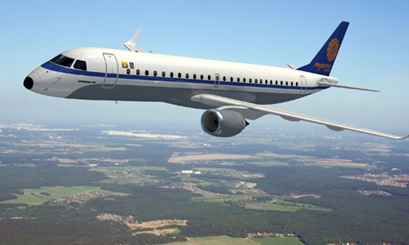 Embraer E190 in den Farben von Myanma Airways: Neuer Kunde.
