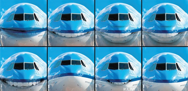KLM: Die niederländische Airline hats ich eine Verehrerin angelacht.