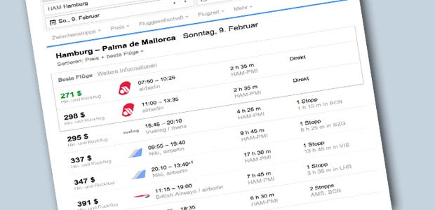 Flugsuche von Google: Bald mit Ryanair.