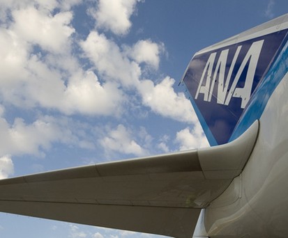 Dreamliner-Flosse von ANA: Kein Problem mit dem Triebwerk.