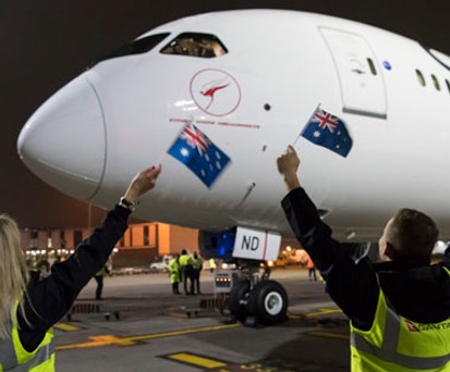 Ankunft von Flug QF9 aus Perth in London: Mehr Nachfrage nach allen Flügen.