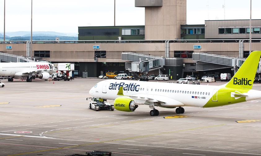 Airbus A220 von Air Baltic in Zürich: Wird ein gewohntes Bild bleiben.