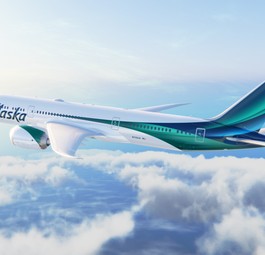 Die neue Lackierung auf einer Boeing 787 von Alaska Airlines: Expansionsdrang.