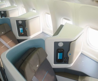 Business Class des KLM-A350: Am Anfang noch nicht im Verkauf.