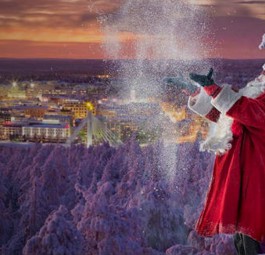 Weihnachtsmann bei Rovaniemi: Eine Touristenattraktion.