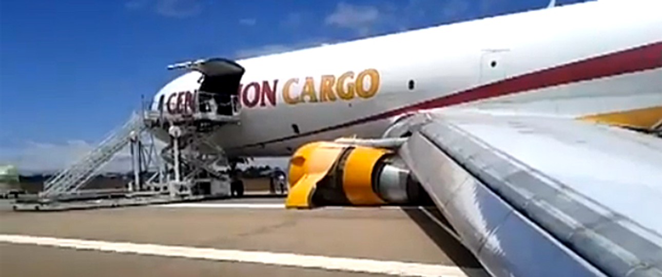 Die MD11 von Centurion Cargo in Viracopos: Problemmaschine machte Probleme.