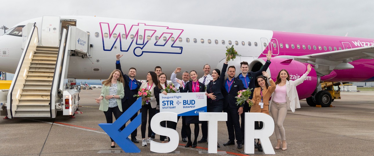 Wizz Air beim Start in Stuttgart: Es gefällt der Fluglinie offenbar am Airport.