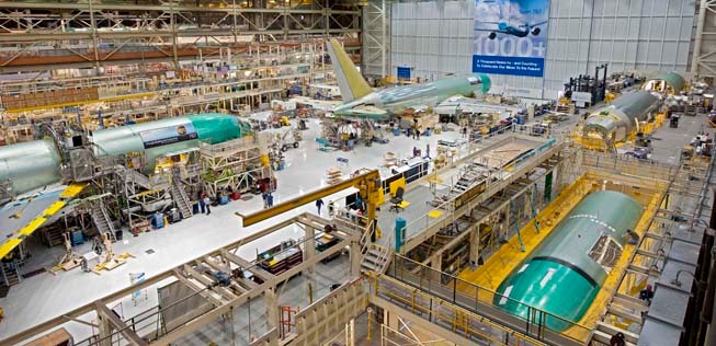 Produktionshalle der Boeing 767: Hier ist bald wieder mehr los.