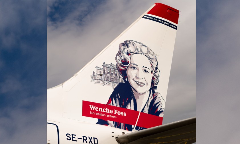 Das neue Design der Norwegian-Heckflossen: Hier zu Ehren der Schauspielerin Wenche Foss.