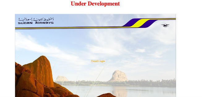 Webseite von Sudan Airways: Noch läuft nichts.