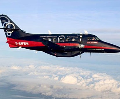 Jetstream 31 mit Kennzeichen G-BWWW: Ohne Zutun der Piloten unterwegs.