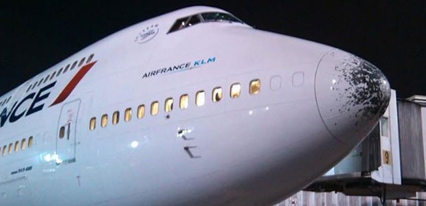 Boeing 747 von Air France: Getroffen von Hagelkörnern.