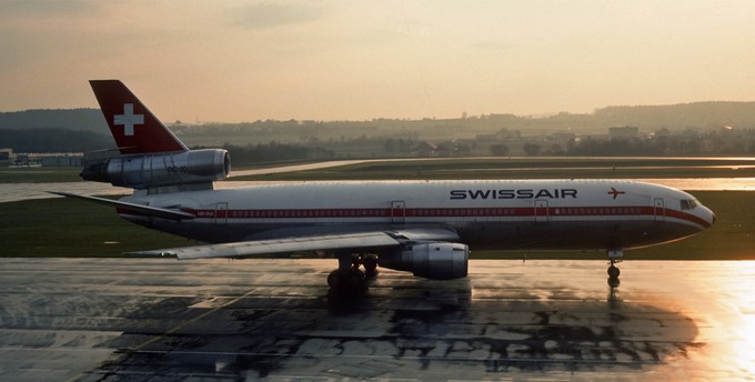 Eine DC-10-30 von Swissair.