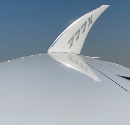 Boeing 777X: Die klappbaren Flügelspitzen sind eine der Neuheiten.