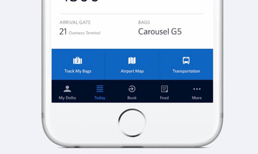 Die Delta-App bietet Live-Gepäckverfolgung.