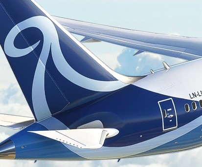 Das Logo der neuen Airline ist von der Form der Schiffsspitzen abgeleitet, mit denen die Wikinger einst über den Atlantik fuhren.