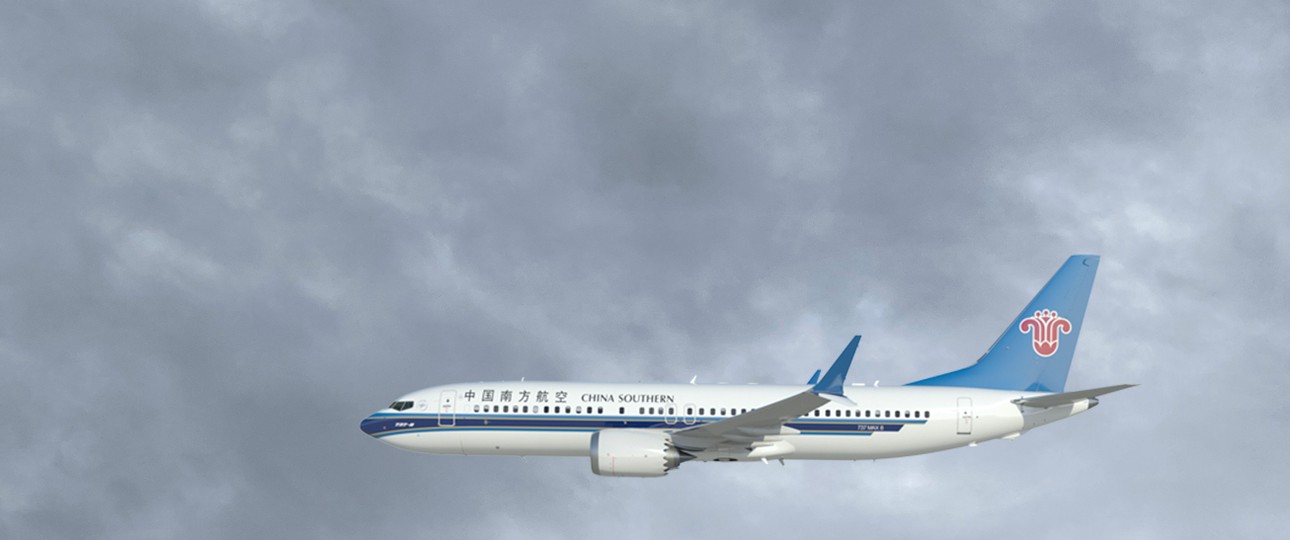 Boeing 737 Max von China Southern: Tatsächlich steht auch dieser Flieger derzeit am Boden.