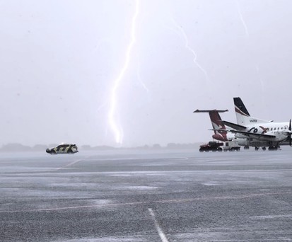 Blitze am Mildura Airport: Es entstanden Schäden.