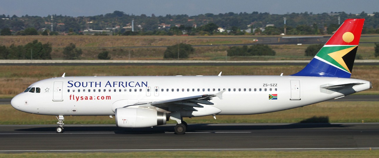 Airbus A320 von South African Airways, aufgenommen 2012: Ende dieses Jahres wurde Dudu Myeni Chefin des SAA-Aufsichtsrates.