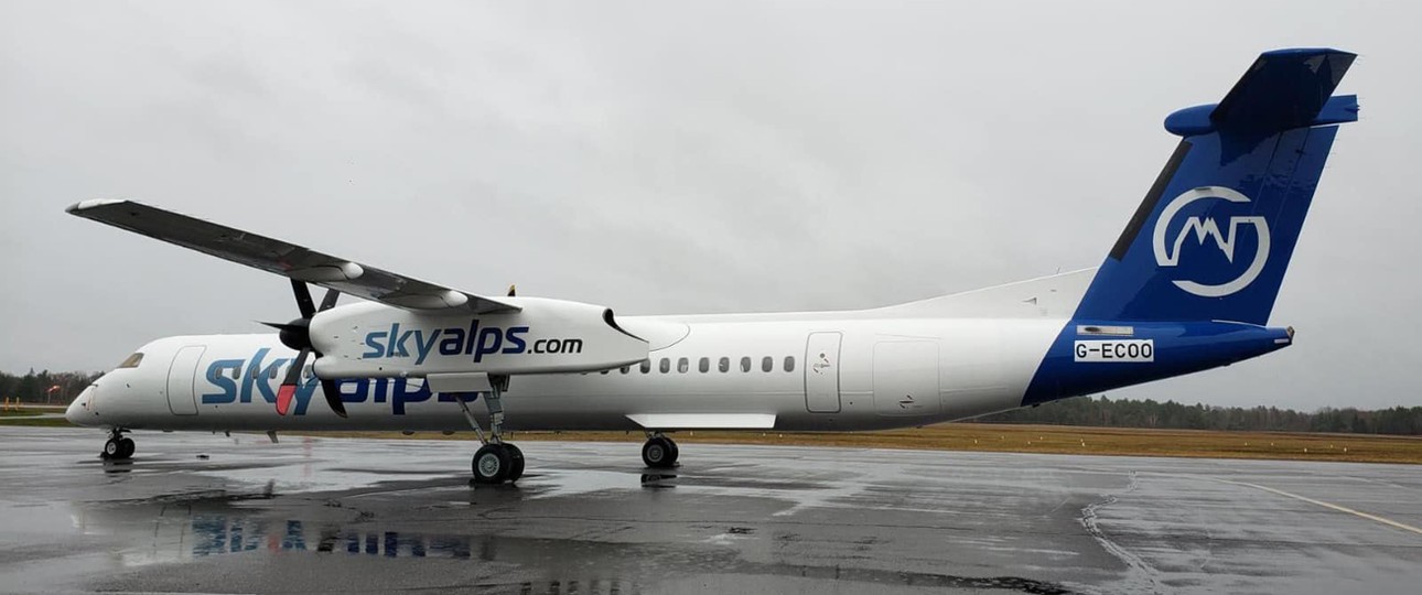 Die erste Dash 8 von Sky Alps: Die ehemalige Flybe-Maschine trägt die Seriennummer MSN4237.