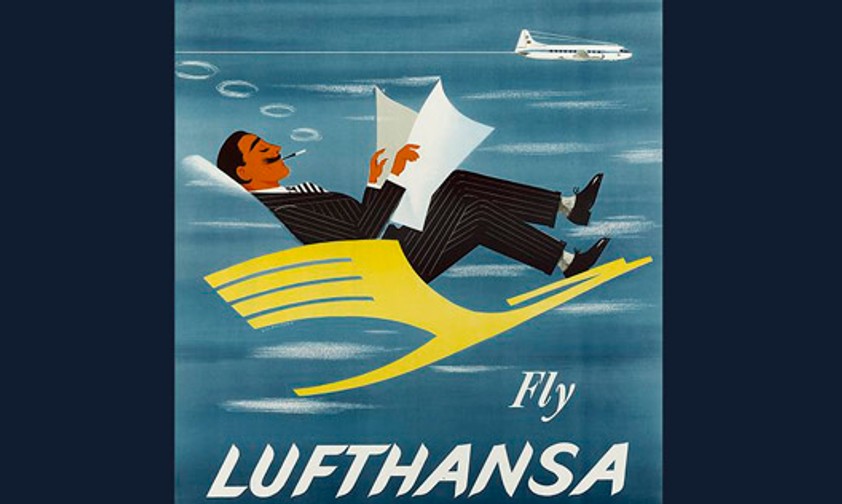 Altes Lufthansa-Plakat: Die Zeiten waren für Airlines noch schön, als es keine Konkurrenz gab.