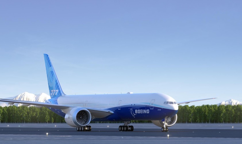 Computerzeichnung der Boeing 777X: Ob das Wetter beim Rollout auch so schön sein wird?