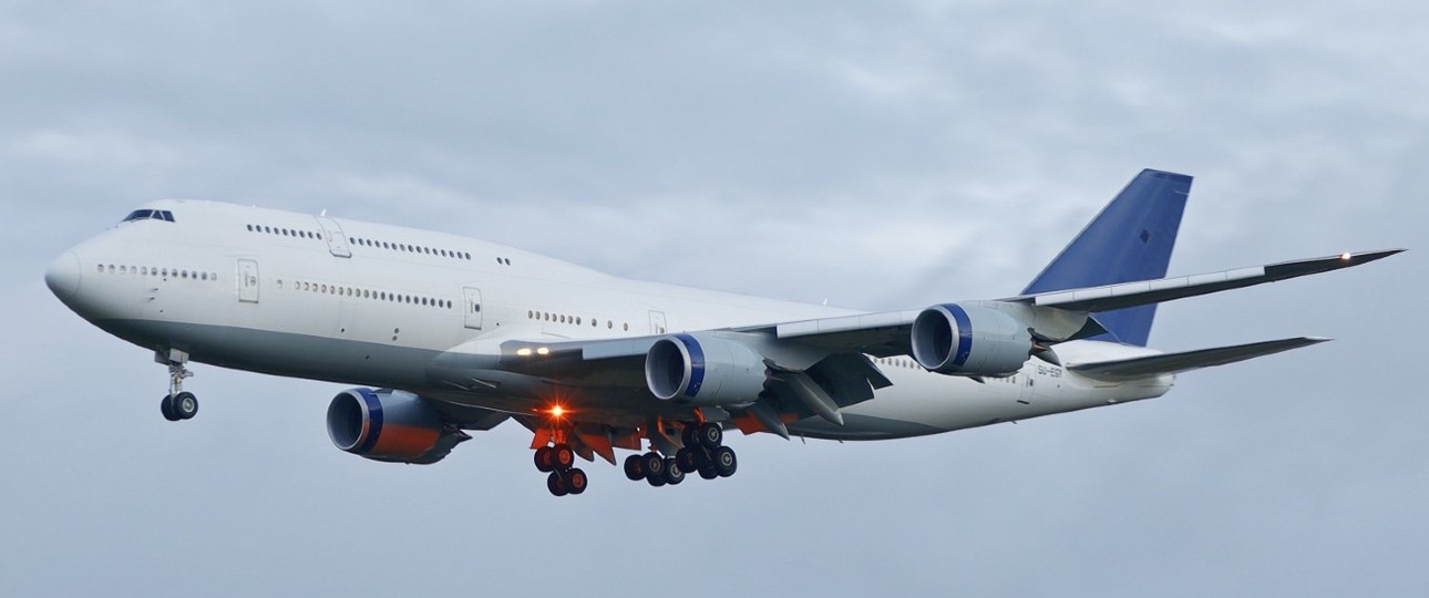 Boeing 747-8 mit dem Kennzeichen SU-EGY über Hamburg: Wird umgebaut.