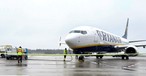 Boeing 737 von Ryanair auf dem Vorfeld: Der Flughafen Memmingen bietet kurze Wege.