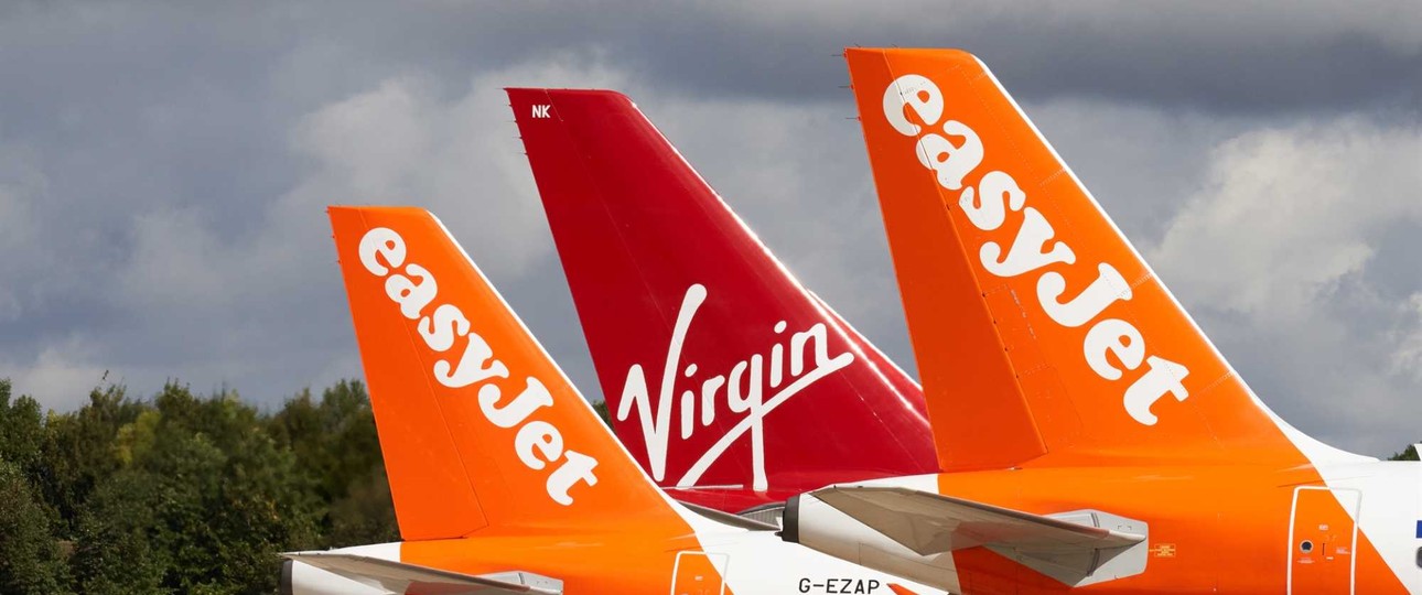 Leitwerke von Easyjet und Virgin Atlantic: Beide Airlines arbeiten enger zusammen.