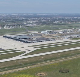 Southern runway at the new Berlin Brandenburg Airport.
